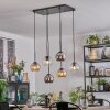 Koyoto Hanglamp, Kogellampje, Hanglamp Amber, Chroom, Duidelijk, Rookkleurig, 6-lichts