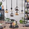 Koyoto Hanglamp, Kogellampje, Hanglamp Amber, Chroom, Duidelijk, Rookkleurig, 6-lichts