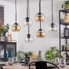 Koyoto Hanglamp, Kogellampje, Hanglamp Amber, Duidelijk, 6-lichts
