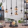 Koyoto Hanglamp, Kogellampje, Hanglamp Amber, Duidelijk, 6-lichts