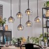 Koyoto Hanglamp, Kogellampje, Hanglamp Chroom, Duidelijk, Rookkleurig, 6-lichts