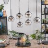 Koyoto Hanglamp, Kogellampje, Hanglamp Chroom, Duidelijk, Rookkleurig, 6-lichts