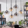 Apedo Hanglamp, Kogellampje, Hanglamp Amber, Duidelijk, Rookkleurig, 6-lichts
