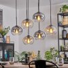 Apedo Hanglamp, Kogellampje, Hanglamp Amber, Duidelijk, Rookkleurig, 6-lichts