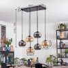 Apedo Hanglamp, Kogellampje, Hanglamp Amber, Rookkleurig, 6-lichts