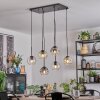 Ripoll Hanglamp, Kogellampje, Hanglamp Amber, Duidelijk, Rookkleurig, 6-lichts
