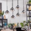 Ripoll Hanglamp, Kogellampje, Hanglamp Duidelijk, Rookkleurig, 6-lichts