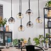 Ripoll Hanglamp, Kogellampje, Hanglamp Amber, Duidelijk, Rookkleurig, 6-lichts