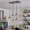 Ripoll Hanglamp, Kogellampje, Hanglamp Amber, Duidelijk, Rookkleurig, 6-lichts