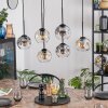 Ripoll Hanglamp, Kogellampje, Hanglamp Amber, Duidelijk, Rookkleurig, 6-lichts