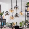 Ripoll Hanglamp, Kogellampje, Hanglamp Amber, Duidelijk, Rookkleurig, 6-lichts