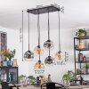 Ripoll Hanglamp, Kogellampje, Hanglamp Amber, Duidelijk, Rookkleurig, 6-lichts