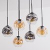 Ripoll Hanglamp, Kogellampje, Hanglamp Amber, Duidelijk, Rookkleurig, 6-lichts