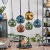 Ripoll Hanglamp, Kogellampje, Hanglamp Blauw, Goud, Groen, Koperkleurig, 6-lichts