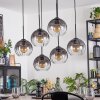 Koyoto Hanglamp, Kogellampje, Hanglamp Duidelijk, Rookkleurig, 6-lichts