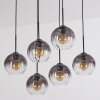 Koyoto Hanglamp, Kogellampje, Hanglamp Duidelijk, Rookkleurig, 6-lichts