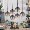 Koyoto Hanglamp, Kogellampje, Hanglamp Duidelijk, Rookkleurig, 6-lichts
