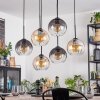 Koyoto Hanglamp, Kogellampje, Hanglamp Amber, Duidelijk, Rookkleurig, 6-lichts