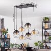 Koyoto Hanglamp, Kogellampje, Hanglamp Amber, Duidelijk, Rookkleurig, 6-lichts