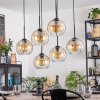 Koyoto Hanglamp, Kogellampje, Hanglamp Amber, Duidelijk, 6-lichts