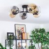 Koyoto Plafondlamp, Kogellampje Amber, Duidelijk, Rookkleurig, 6-lichts