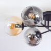 Koyoto Plafondlamp, Kogellampje Amber, Duidelijk, Rookkleurig, 6-lichts