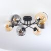 Koyoto Plafondlamp, Kogellampje Amber, Duidelijk, Rookkleurig, 6-lichts