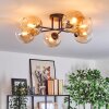 Koyoto Plafondlamp, Kogellampje Amber, Duidelijk, 6-lichts