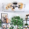 Koyoto Plafondlamp, Kogellampje Amber, Duidelijk, 6-lichts