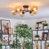 Koyoto Plafondlamp, Kogellampje Amber, Duidelijk, 6-lichts