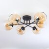 Koyoto Plafondlamp, Kogellampje Amber, Duidelijk, 6-lichts