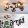 Gastor Plafondlamp, Kogellampje Chroom, Duidelijk, Rookkleurig, 6-lichts