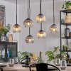 Koyoto Hanglamp, Kogellampje, Hanglamp Amber, Duidelijk, Rookkleurig, 6-lichts