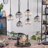 Koyoto Hanglamp, Kogellampje, Hanglamp Amber, Duidelijk, Rookkleurig, 6-lichts