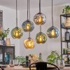 Ripoll Hanglamp, Kogellampje, Hanglamp Amber, Blauw, Chroom, Groen, Rookkleurig, 6-lichts