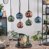 Ripoll Hanglamp, Kogellampje, Hanglamp Blauw, Groen, Koperkleurig, 6-lichts