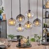 Koyoto Hanglamp, Kogellampje, Hanglamp Amber, Duidelijk, Rookkleurig, 6-lichts