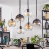 Koyoto Hanglamp, Kogellampje, Hanglamp Amber, Duidelijk, Rookkleurig, 6-lichts