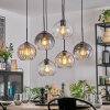 Koyoto Hanglamp, Kogellampje, Hanglamp Amber, Duidelijk, Rookkleurig, 6-lichts
