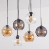 Koyoto Hanglamp, Kogellampje, Hanglamp Amber, Duidelijk, Rookkleurig, 6-lichts