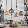 Koyoto Hanglamp, Kogellampje, Hanglamp Amber, Duidelijk, Rookkleurig, 6-lichts