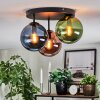 Gastor Plafondlamp, Kogellampje Blauw, Groen, Koperkleurig, 3-lichts