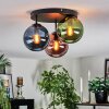 Gastor Plafondlamp, Kogellampje Blauw, Groen, Koperkleurig, 3-lichts
