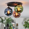 Gastor Plafondlamp, Kogellampje Blauw, Groen, Koperkleurig, 3-lichts