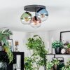 Gastor Plafondlamp, Kogellampje Blauw, Groen, Duidelijk, Koperkleurig, 3-lichts