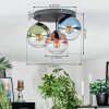 Gastor Plafondlamp, Kogellampje Blauw, Groen, Duidelijk, Koperkleurig, 3-lichts