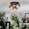 Gastor Plafondlamp, Kogellampje Blauw, Groen, Duidelijk, Koperkleurig, 3-lichts