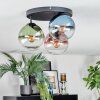 Gastor Plafondlamp, Kogellampje Blauw, Groen, Duidelijk, Koperkleurig, 3-lichts
