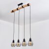 Yaak Hanglamp, Hanglamp Natuurlijke kleuren, Zwart, 4-lichts