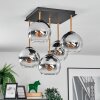 Koyoto Plafondlamp, Kogellampje Goud, Zwart, 5-lichts